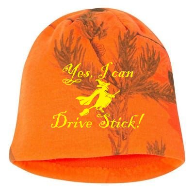 Yes I Can Drive Stick Funny Witch Kati - Camo Knit Beanie