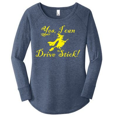 Yes I Can Drive Stick Funny Witch Women's Perfect Tri Tunic Long Sleeve Shirt