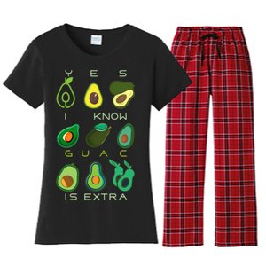 Yes I Know Guac Is Extra Women's Flannel Pajama Set