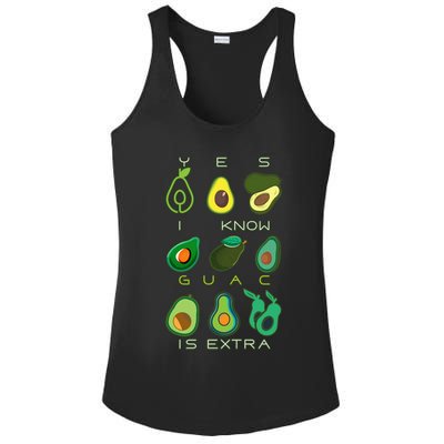 Yes I Know Guac Is Extra Ladies PosiCharge Competitor Racerback Tank