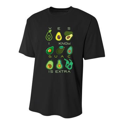 Yes I Know Guac Is Extra Youth Performance Sprint T-Shirt