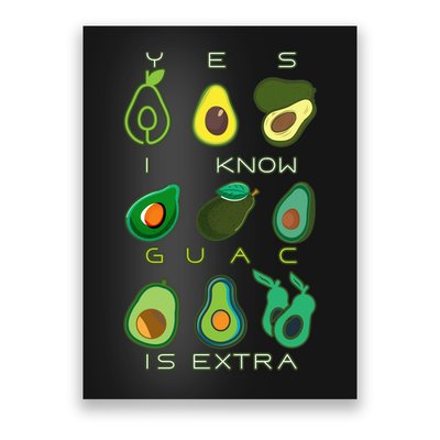 Yes I Know Guac Is Extra Poster