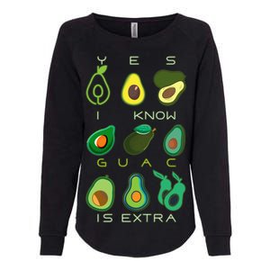 Yes I Know Guac Is Extra Womens California Wash Sweatshirt