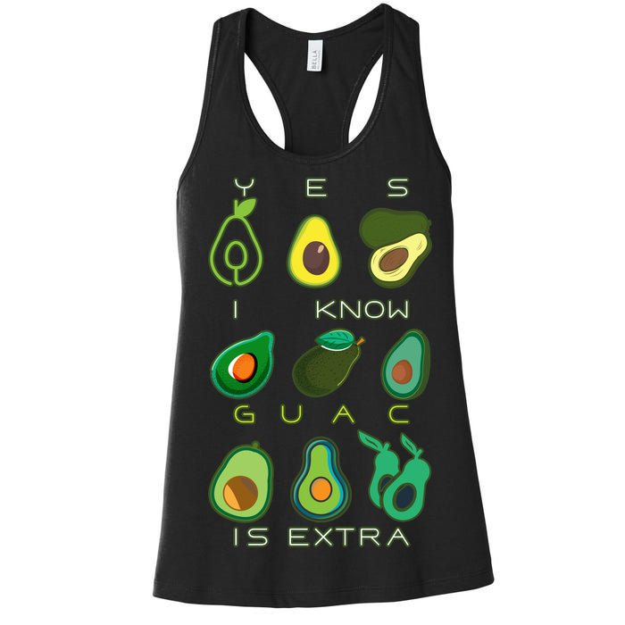 Yes I Know Guac Is Extra Women's Racerback Tank