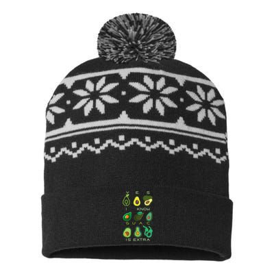 Yes I Know Guac Is Extra USA-Made Snowflake Beanie