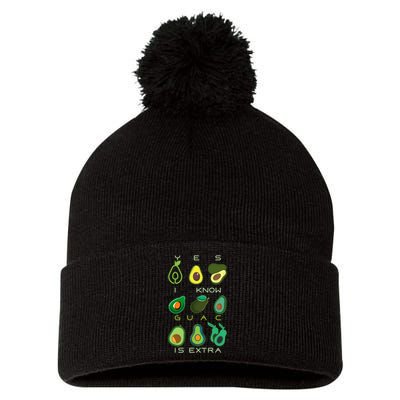 Yes I Know Guac Is Extra Pom Pom 12in Knit Beanie