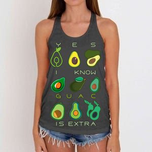 Yes I Know Guac Is Extra Women's Knotted Racerback Tank