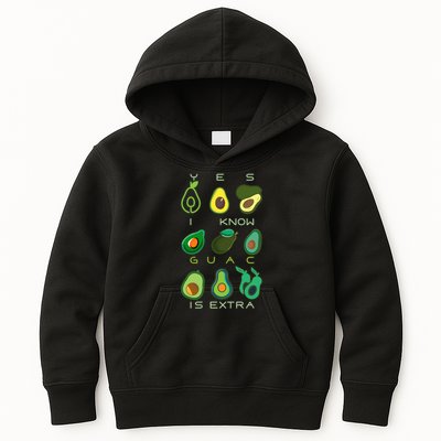 Yes I Know Guac Is Extra Kids Hoodie