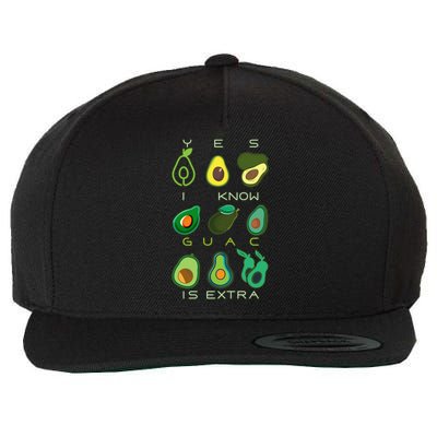 Yes I Know Guac Is Extra Wool Snapback Cap