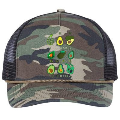 Yes I Know Guac Is Extra Retro Rope Trucker Hat Cap