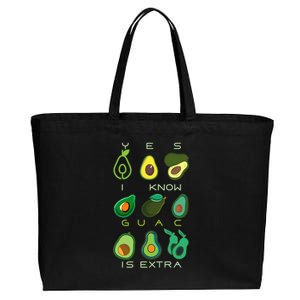 Yes I Know Guac Is Extra Cotton Canvas Jumbo Tote