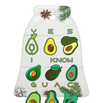 Yes I Know Guac Is Extra Ceramic Bell Ornament