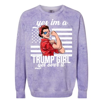 Yes I'm A Trump Girl Get Over It Colorblast Crewneck Sweatshirt