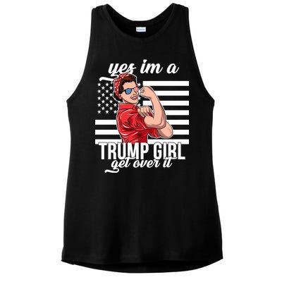 Yes I'm A Trump Girl Get Over It Ladies PosiCharge Tri-Blend Wicking Tank