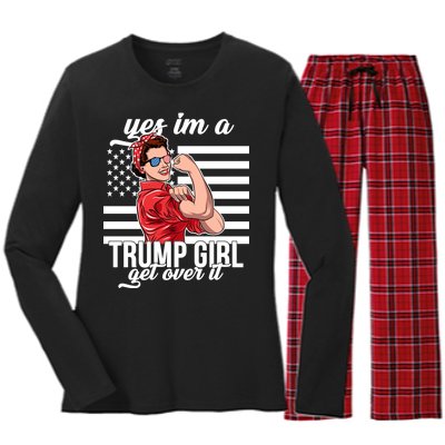 Yes I'm A Trump Girl Get Over It Women's Long Sleeve Flannel Pajama Set 