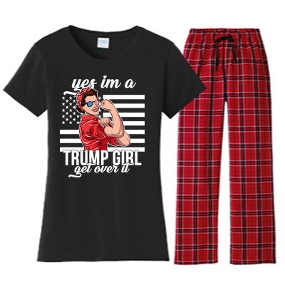 Yes I'm A Trump Girl Get Over It Women's Flannel Pajama Set