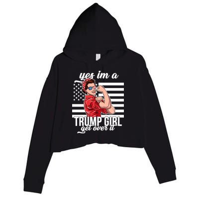 Yes I'm A Trump Girl Get Over It Crop Fleece Hoodie