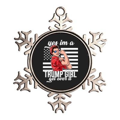 Yes I'm A Trump Girl Get Over It Metallic Star Ornament