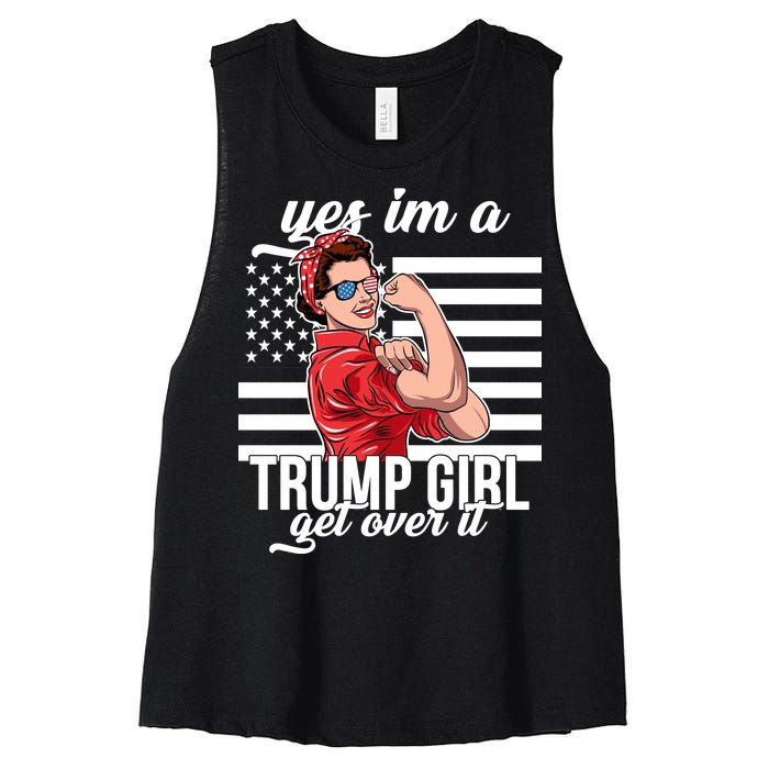 Yes I'm A Trump Girl Get Over It Women's Racerback Cropped Tank