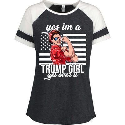 Yes I'm A Trump Girl Get Over It Enza Ladies Jersey Colorblock Tee