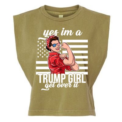 Yes I'm A Trump Girl Get Over It Garment-Dyed Women's Muscle Tee