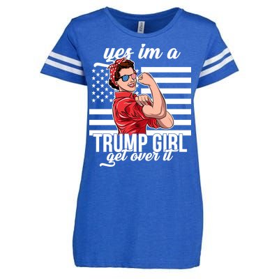 Yes I'm A Trump Girl Get Over It Enza Ladies Jersey Football T-Shirt