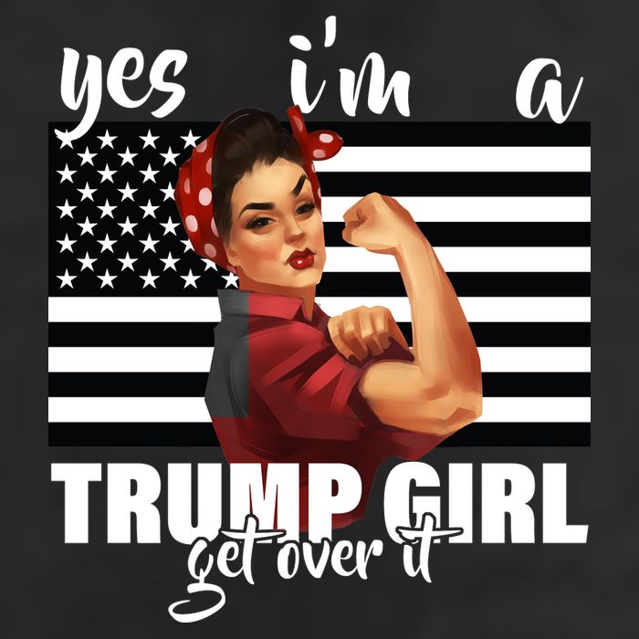 Yes I'm A Trump Girl Get Over It Funny Election 7 Panel Mesh Trucker Snapback Hat