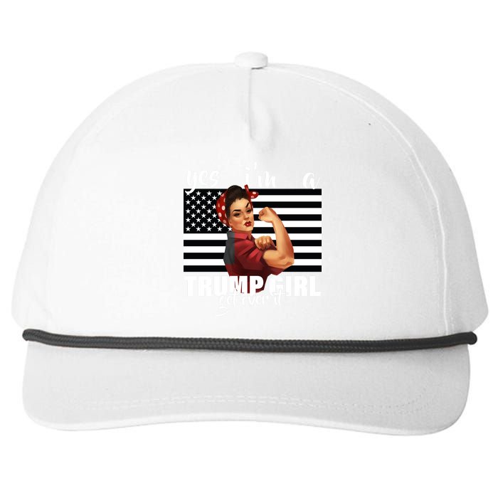 Yes I'm A Trump Girl Get Over It Funny Election Snapback Five-Panel Rope Hat