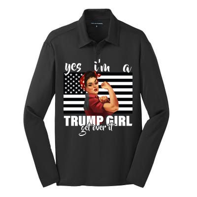 Yes I'm A Trump Girl Get Over It Funny Election Silk Touch Performance Long Sleeve Polo