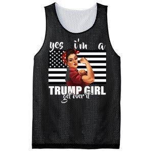 Yes I'm A Trump Girl Get Over It Funny Election Mesh Reversible Basketball Jersey Tank