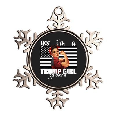 Yes I'm A Trump Girl Get Over It Funny Election Metallic Star Ornament