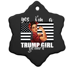 Yes I'm A Trump Girl Get Over It Funny Election Ceramic Star Ornament