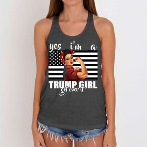 Yes I'm A Trump Girl Get Over It Funny Election Women's Knotted Racerback Tank