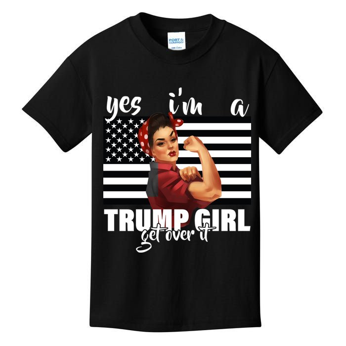 Yes I'm A Trump Girl Get Over It Funny Election Kids T-Shirt