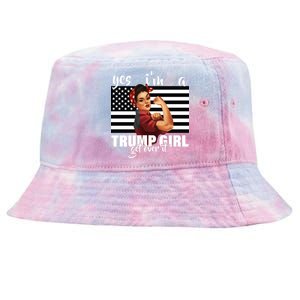 Yes I'm A Trump Girl Get Over It Funny Election Tie-Dyed Bucket Hat