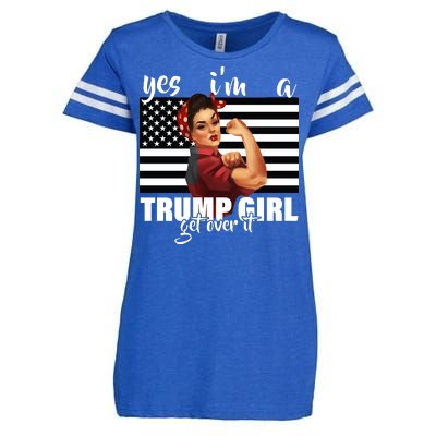 Yes I'm A Trump Girl Get Over It Funny Election Enza Ladies Jersey Football T-Shirt