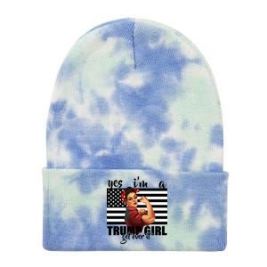 Yes I'm A Trump Girl Get Over It Funny Election Tie Dye 12in Knit Beanie