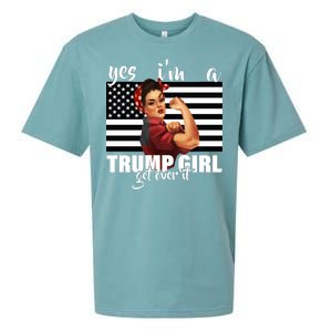 Yes I'm A Trump Girl Get Over It Funny Election Sueded Cloud Jersey T-Shirt