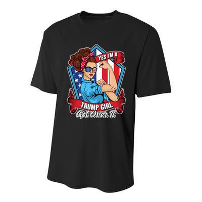 Yes I'm A Trump Girl Get Over It Pro Republican Youth Performance Sprint T-Shirt