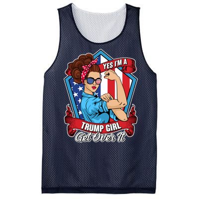 Yes I'm A Trump Girl Get Over It Pro Republican Mesh Reversible Basketball Jersey Tank