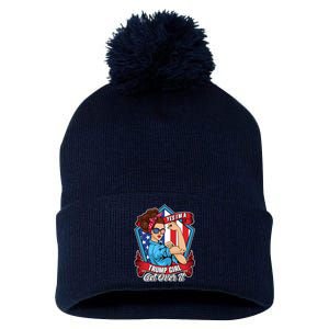 Yes I'm A Trump Girl Get Over It Pro Republican Pom Pom 12in Knit Beanie