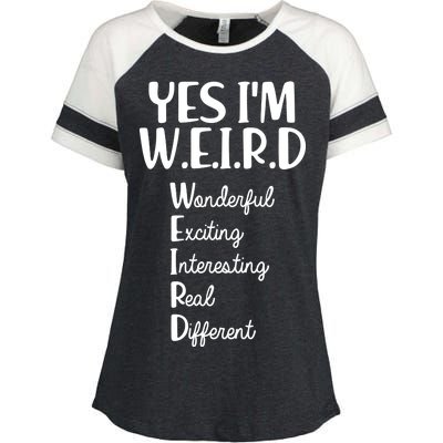 Yes I'm WEIRD Enza Ladies Jersey Colorblock Tee