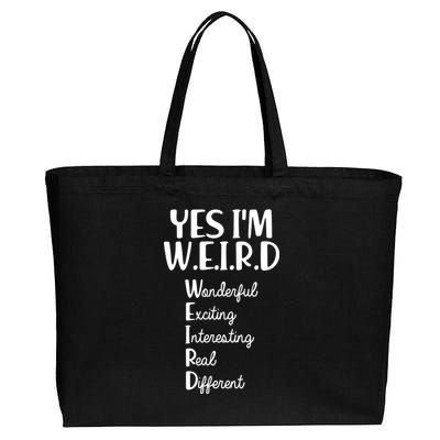 Yes I'm WEIRD Cotton Canvas Jumbo Tote