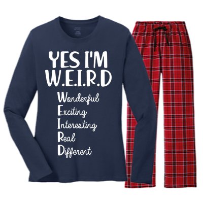 Yes I'm WEIRD Women's Long Sleeve Flannel Pajama Set 