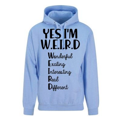 Yes I'm WEIRD Unisex Surf Hoodie