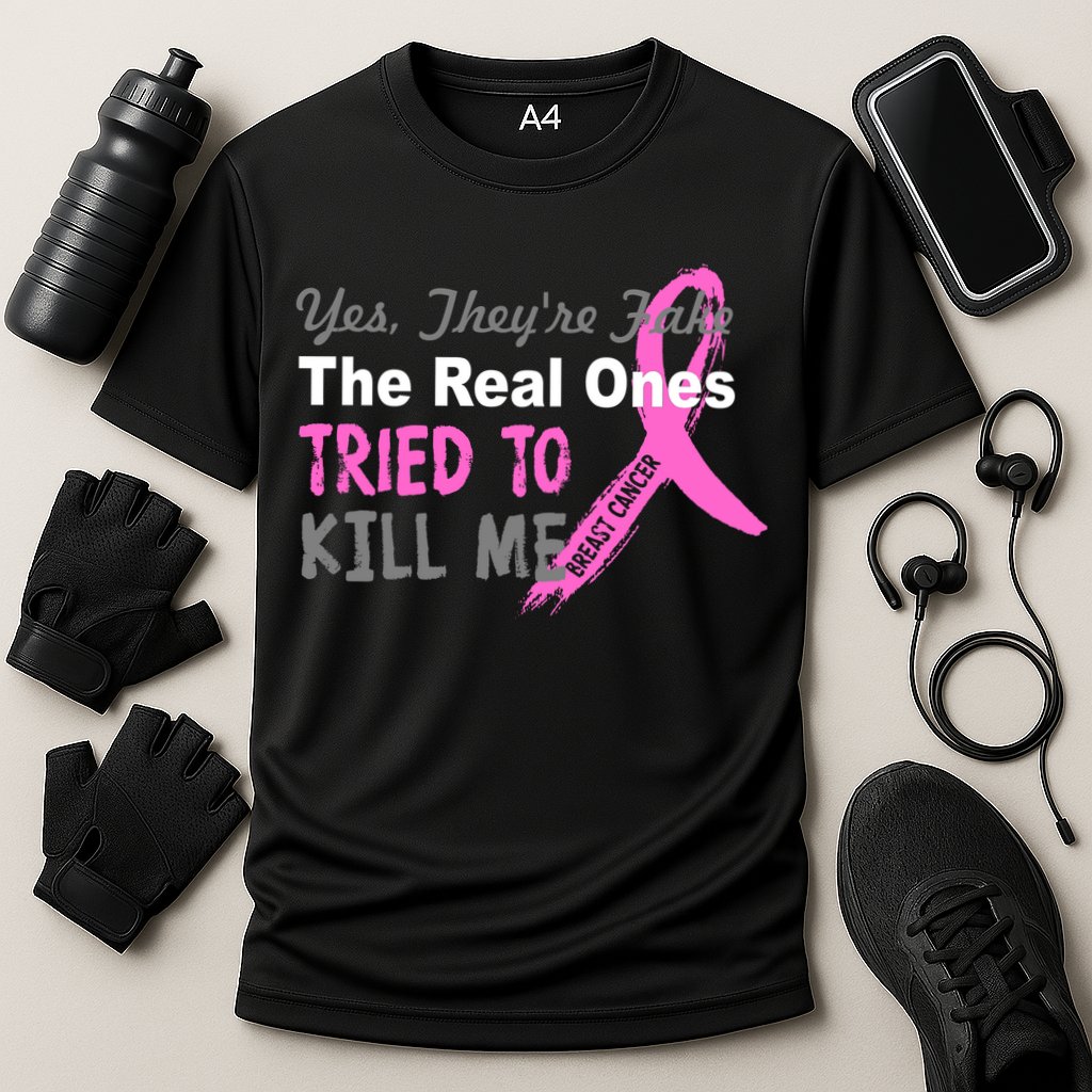 Yes They're Are Fake The Real Ones Tried To Kill Me Cooling Performance Crew T-Shirt