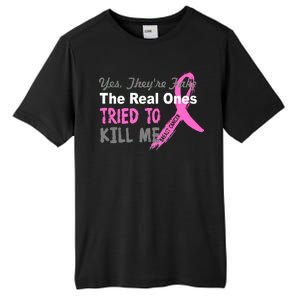 Yes They're Are Fake The Real Ones Tried To Kill Me Tall Fusion ChromaSoft Performance T-Shirt