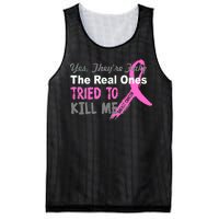 Yes They're Are Fake The Real Ones Tried To Kill Me Mesh Reversible Basketball Jersey Tank