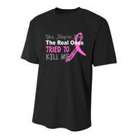 Yes They're Are Fake The Real Ones Tried To Kill Me Youth Performance Sprint T-Shirt