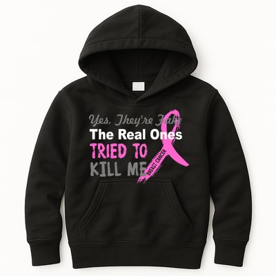 Yes They're Are Fake The Real Ones Tried To Kill Me Kids Hoodie